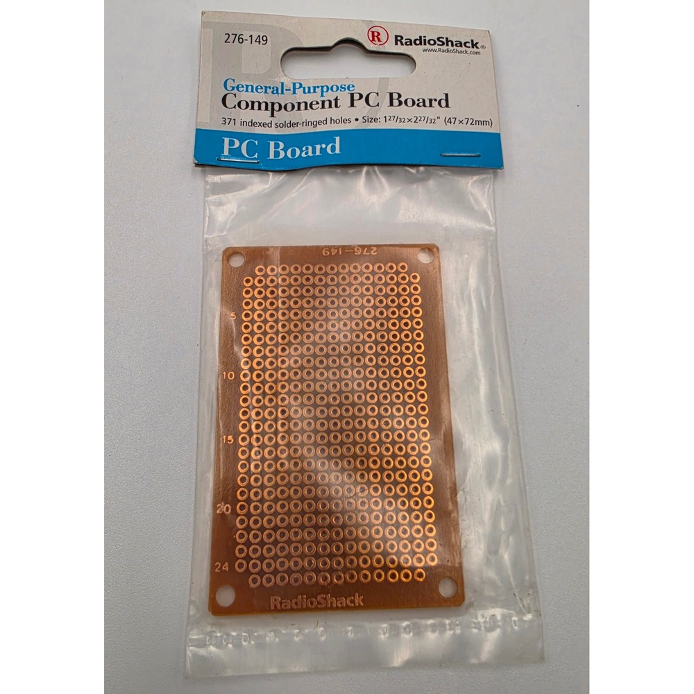 RadioShack General Purpose Component PC Board 276-149 371 Holes 47x72mm NEW